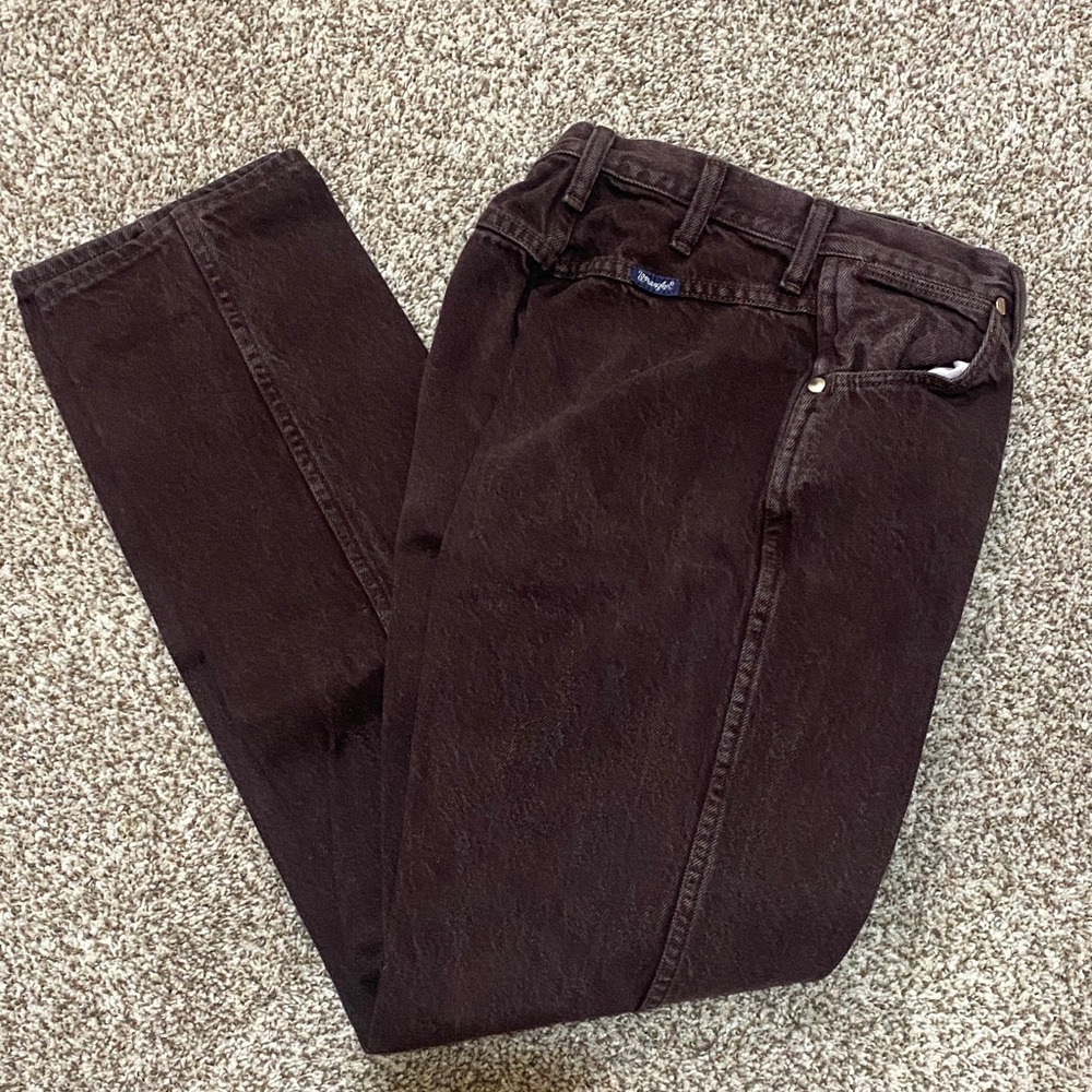 Vintage Wrangler Women's Dark Brown Boot Cut Jeans